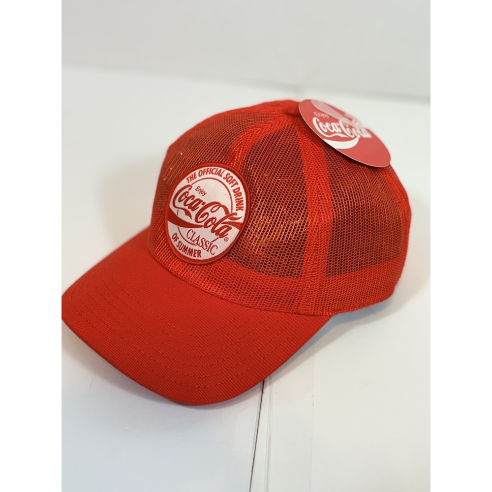 Coca-Cola Classic Mad Engine Drink of Summer Red Full Mesh Trucker Hat Snapback